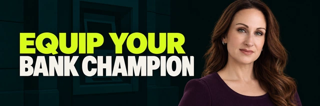 Stacy Bishop beside the headline “EQUIP YOUR BANK CHAMPION”