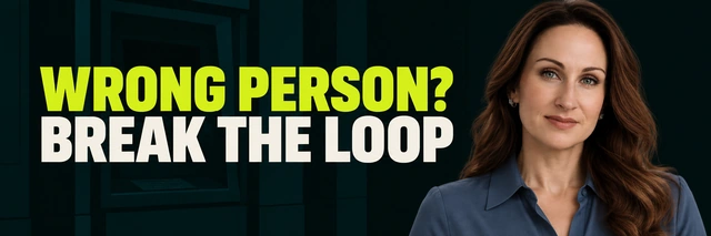 Stacy Bishop beside the headline “WRONG PERSON? BREAK THE LOOP”